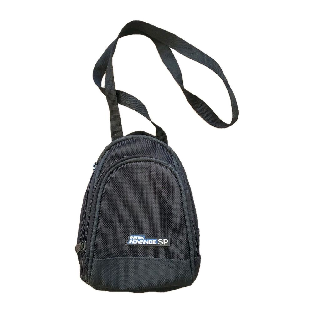 Gameboy Advance SP Black Canvas Carry Bag Video Game Travel 3 Compartment